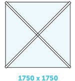 Atlas Square Contemporary Aluminium Roof Lantern 1750mm x 1750mm