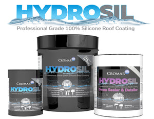 Cromar Hydrosil ProGrade 100% Silicone Liquid Roof Coating - Grey 3.78Ltr