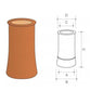 Redbank Roll Top Chimney Pots