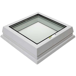 RAYLUX Fixed Flat Glass with PVC 150mm Vertical Upstand - White