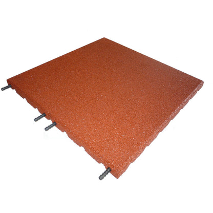 Castle Composites Castleflex Rubber Promenade Tiles - Rustic Red (500mm x 500mm x 30mm)