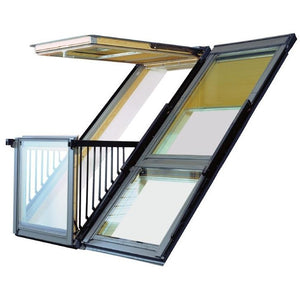 VELUX GDL SK19 SK0L223 White Painted Double Cabrio® Roof Balcony for Slate (238 x 252 cm)